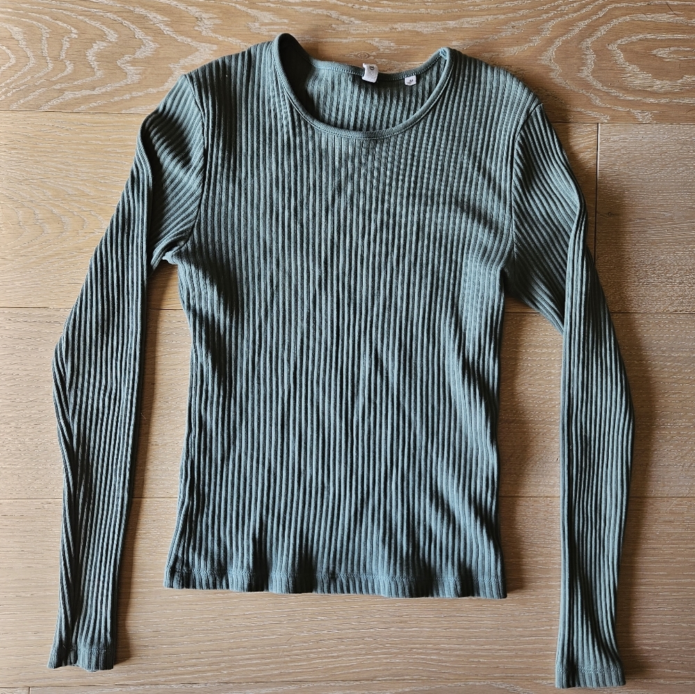 Kotn ribbed long sleeve t-shirt in green